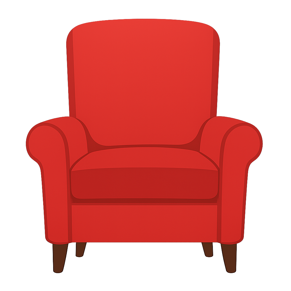 Illustration of a chair poppies